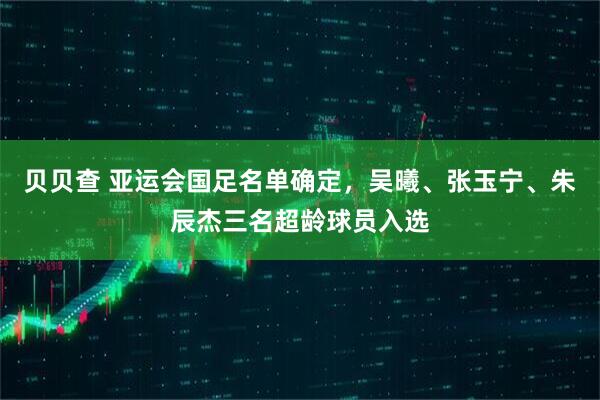 贝贝查 亚运会国足名单确定，吴曦、张玉宁、朱辰杰三名超龄球员入选